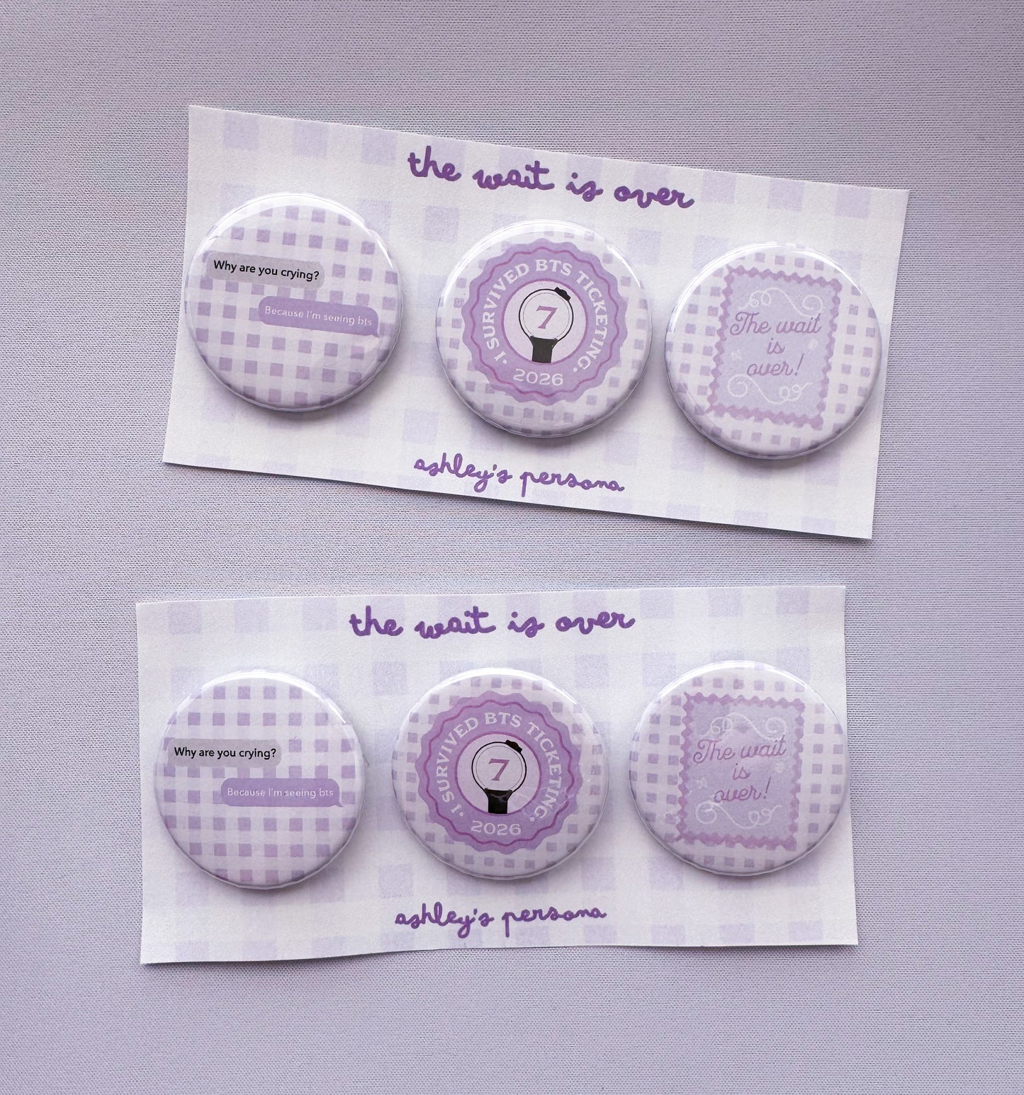 The Wait is Over Pinback Button or Magnet Set of 3