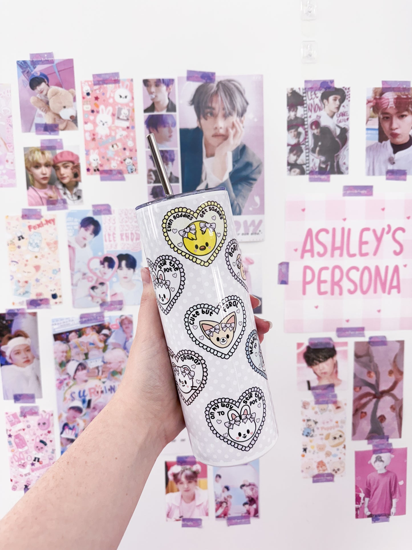 Skz memes Metal Tumbler With Straw