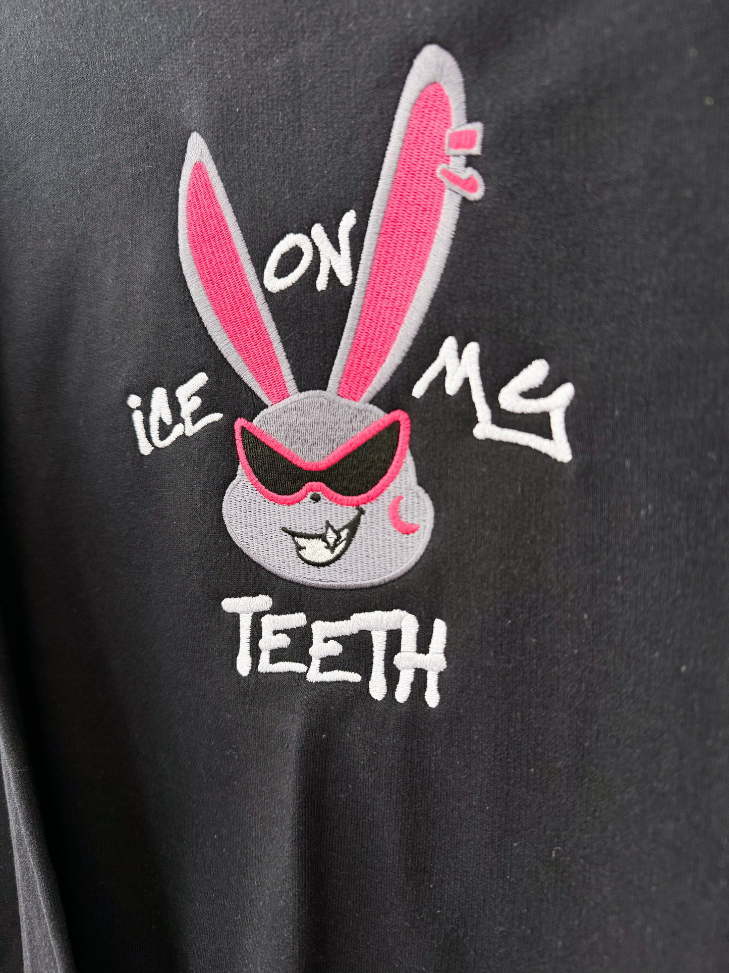 Ice on my Teeth Mito Embroidered Crewneck Sweatshirt