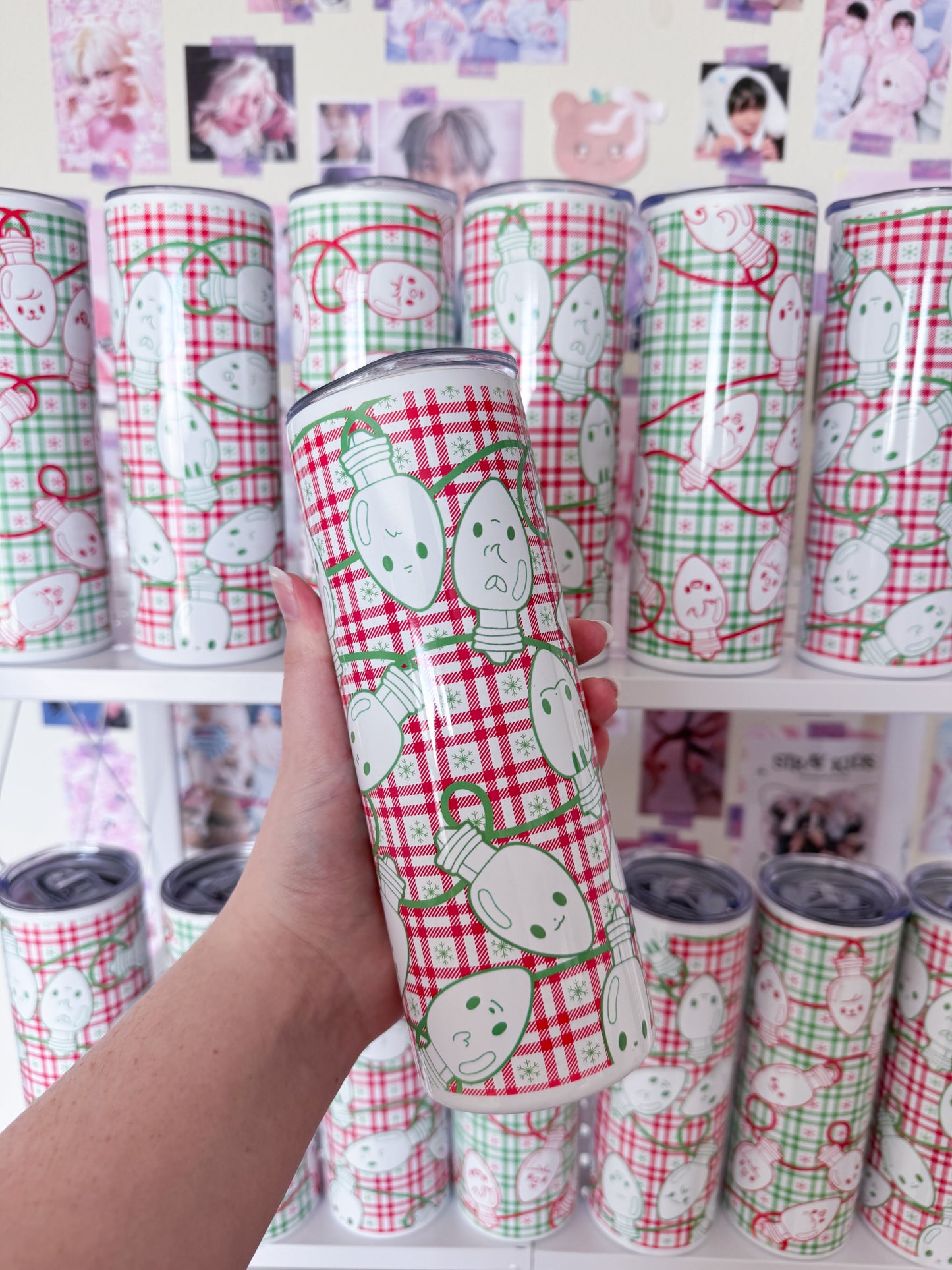 Teez-Mas Lights Metal Tumbler With Straw