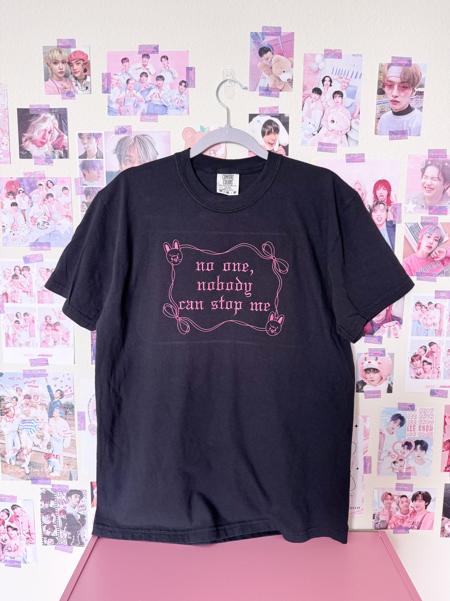 No One Nobody Can Stop Me Embroidered Crewneck Sweatshirt and Tshirt
