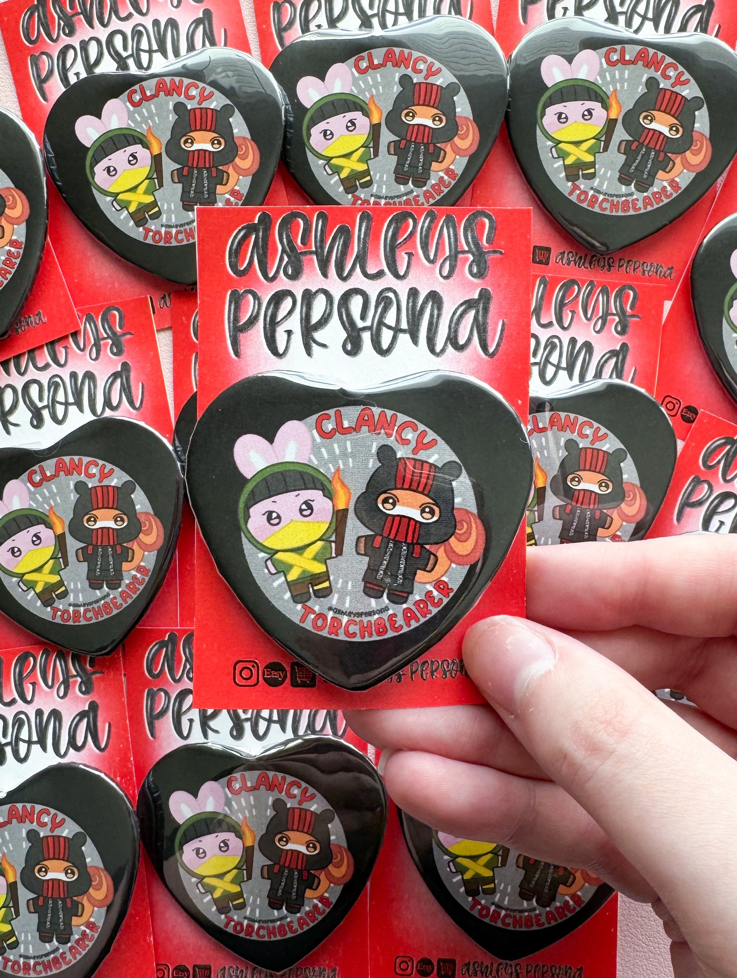 Matz x Clancy pinback button