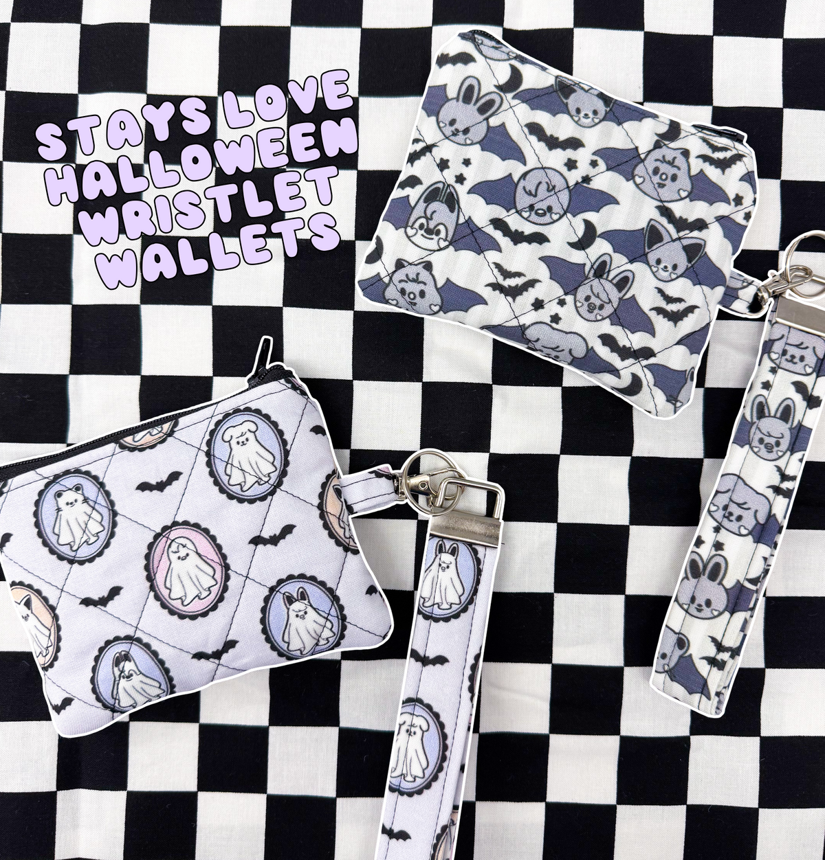 SNEAK PEEK LIMITED Stays Love Halloween Quilted Wristlet Wallet + Keychain