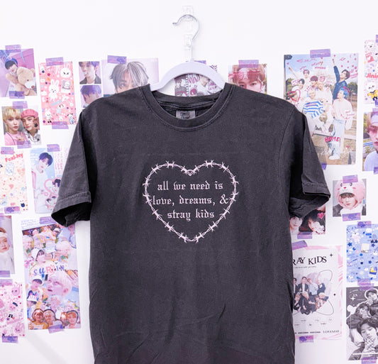 Do It Embroidered Crewneck Sweatshirt and Tshirt with Light Pink thread