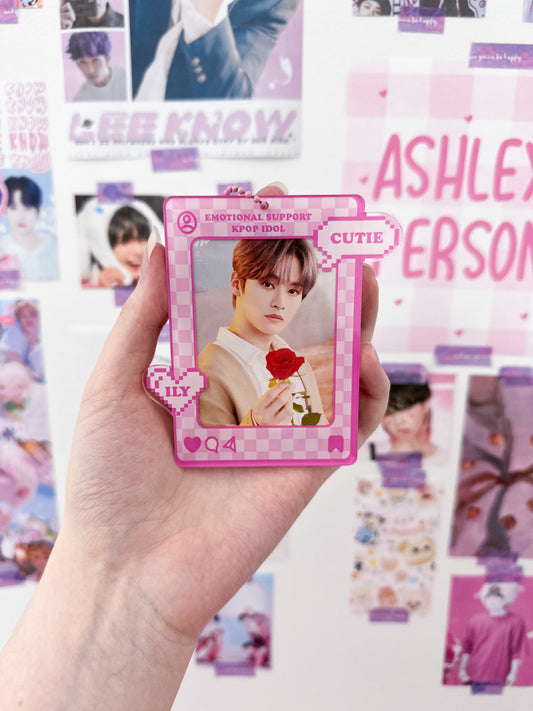 Emotional Support Kpop Idol Acrylic Photocard Holder