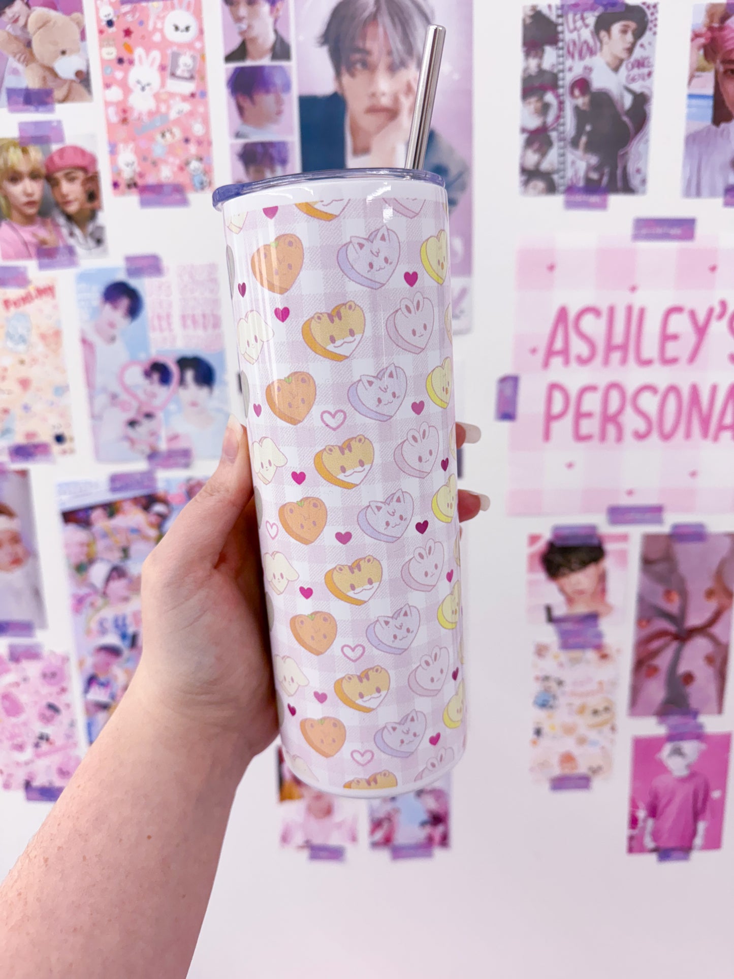 ValenTeez Metal Tumbler With Straw