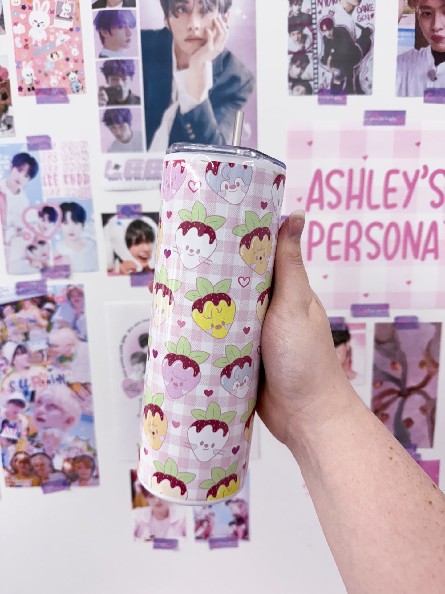 SkzBerry Metal Tumbler With Straw