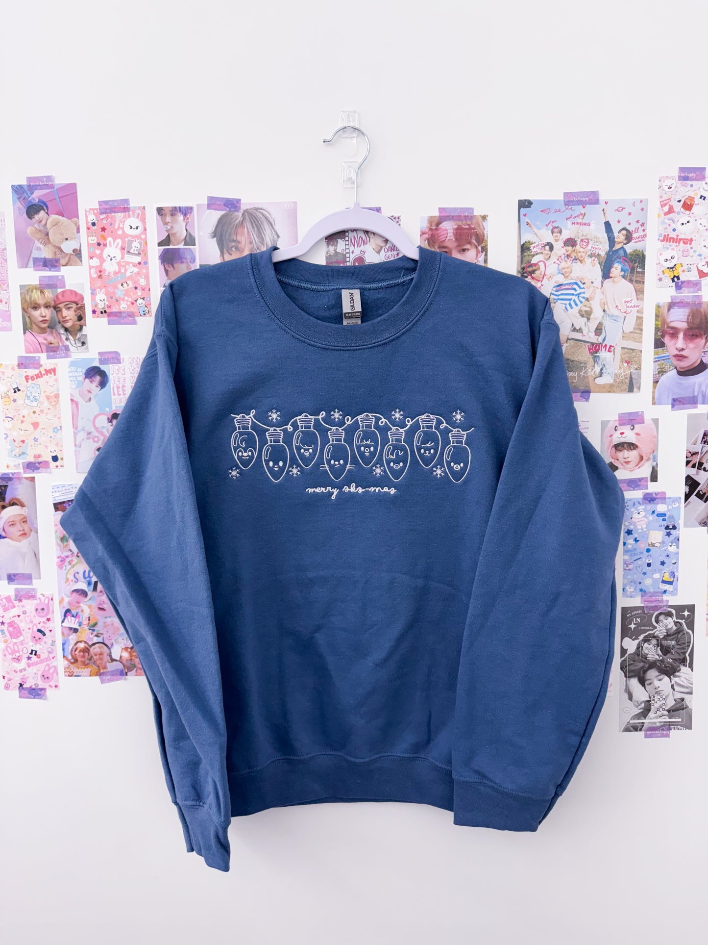 Skz-mas Lights Embroidered Crewneck Sweatshirt and Tshirt