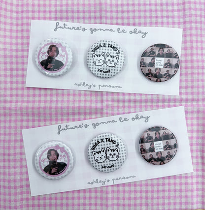 Future's Gonna Be Okay Pinback Button or Magnet Set of 3