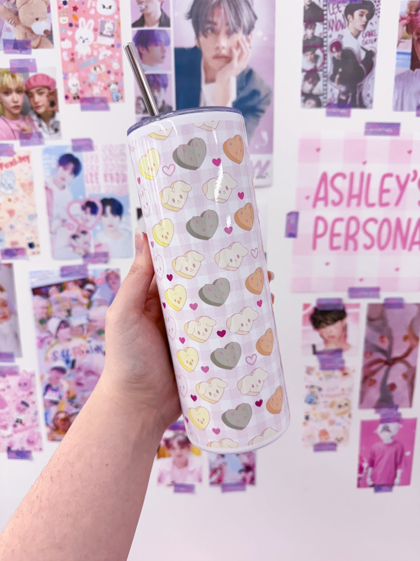 ValenTeez Metal Tumbler With Straw