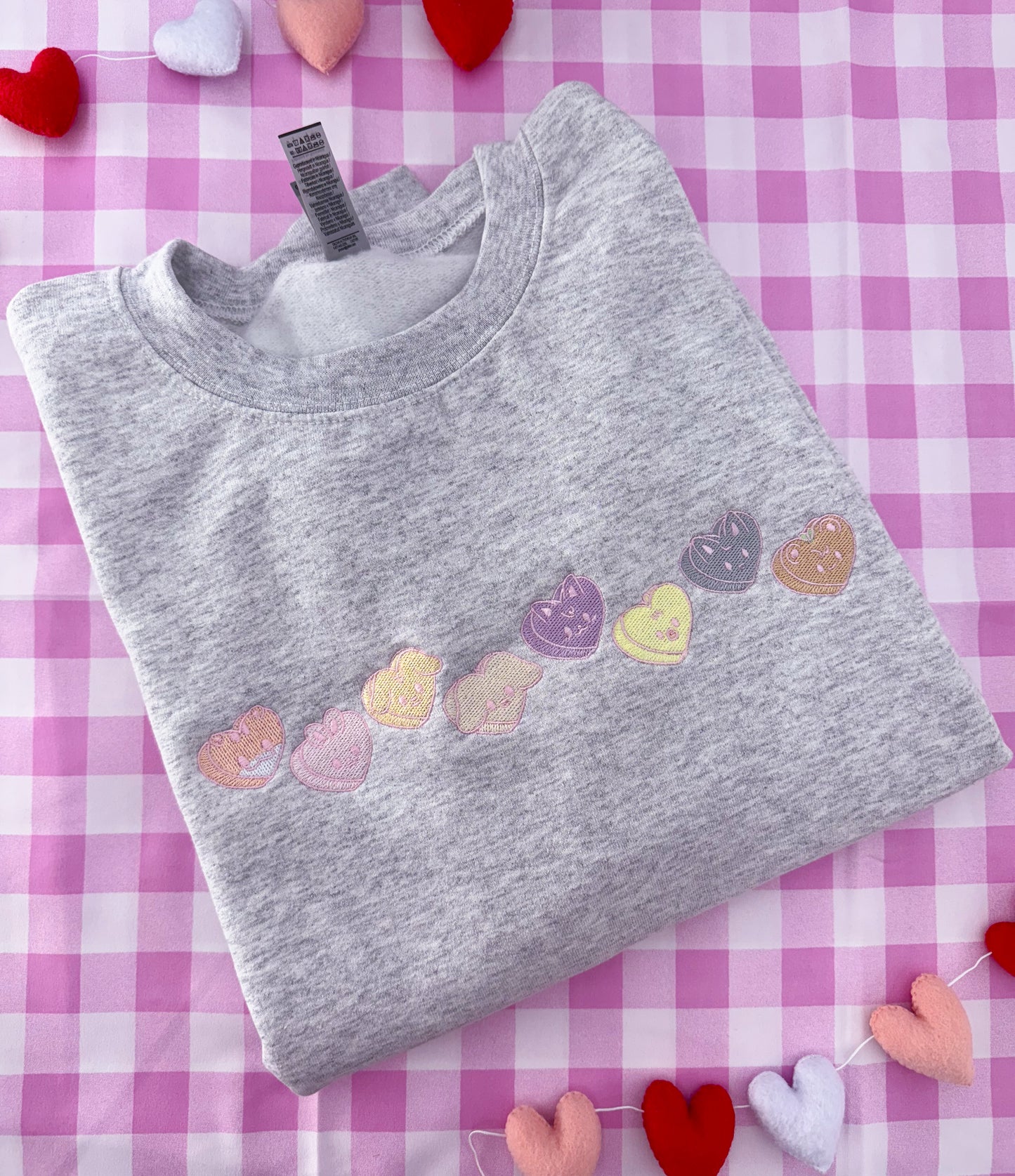 ValenTeez Heart Embroidered Crewneck Sweatshirt