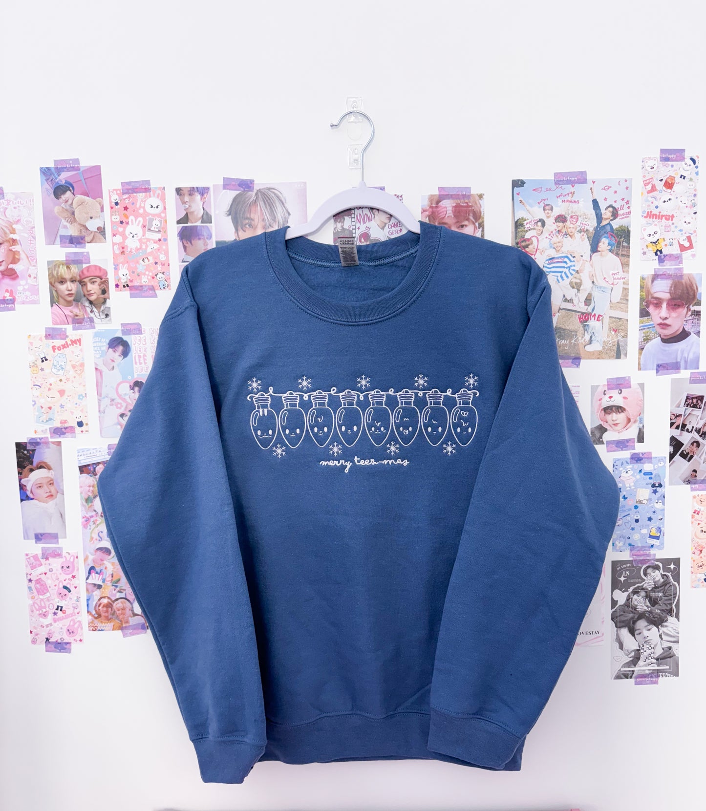 Teez-mas Lights Embroidered Crewneck Sweatshirt and Tshirt