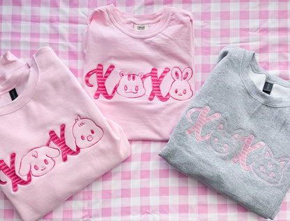 XOXO Duos and customs Embroidered Crewneck Sweatshirt and Tshirt