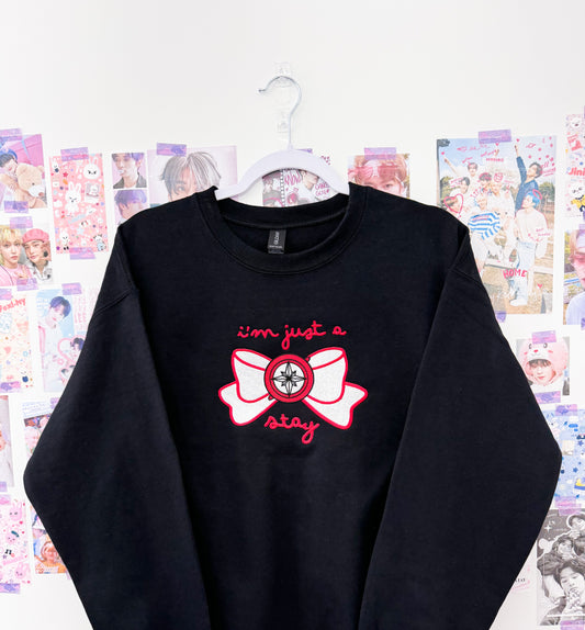 Just a Stay Embroidered Crewneck Sweatshirt