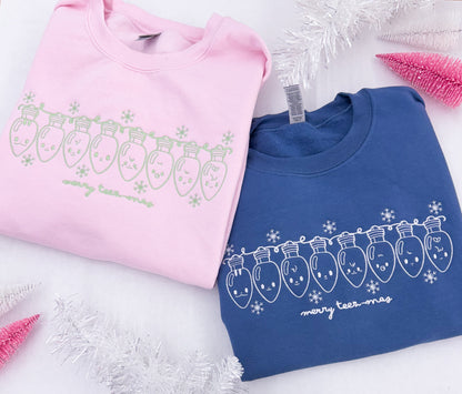 Teez-mas Lights Embroidered Crewneck Sweatshirt and Tshirt