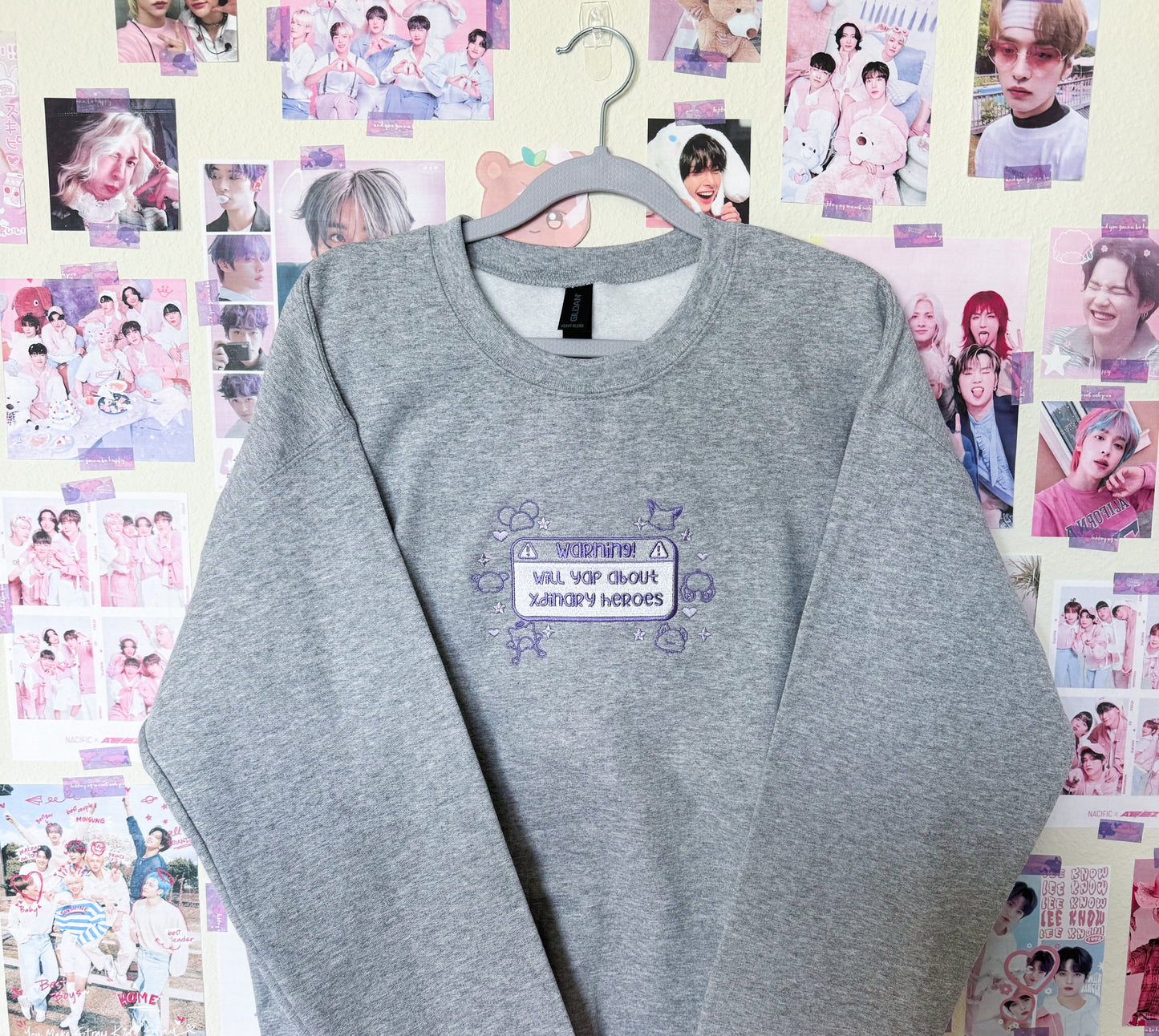 Warning: Will Yap About XH Embroidered Crewneck Sweatshirt and Tshirt