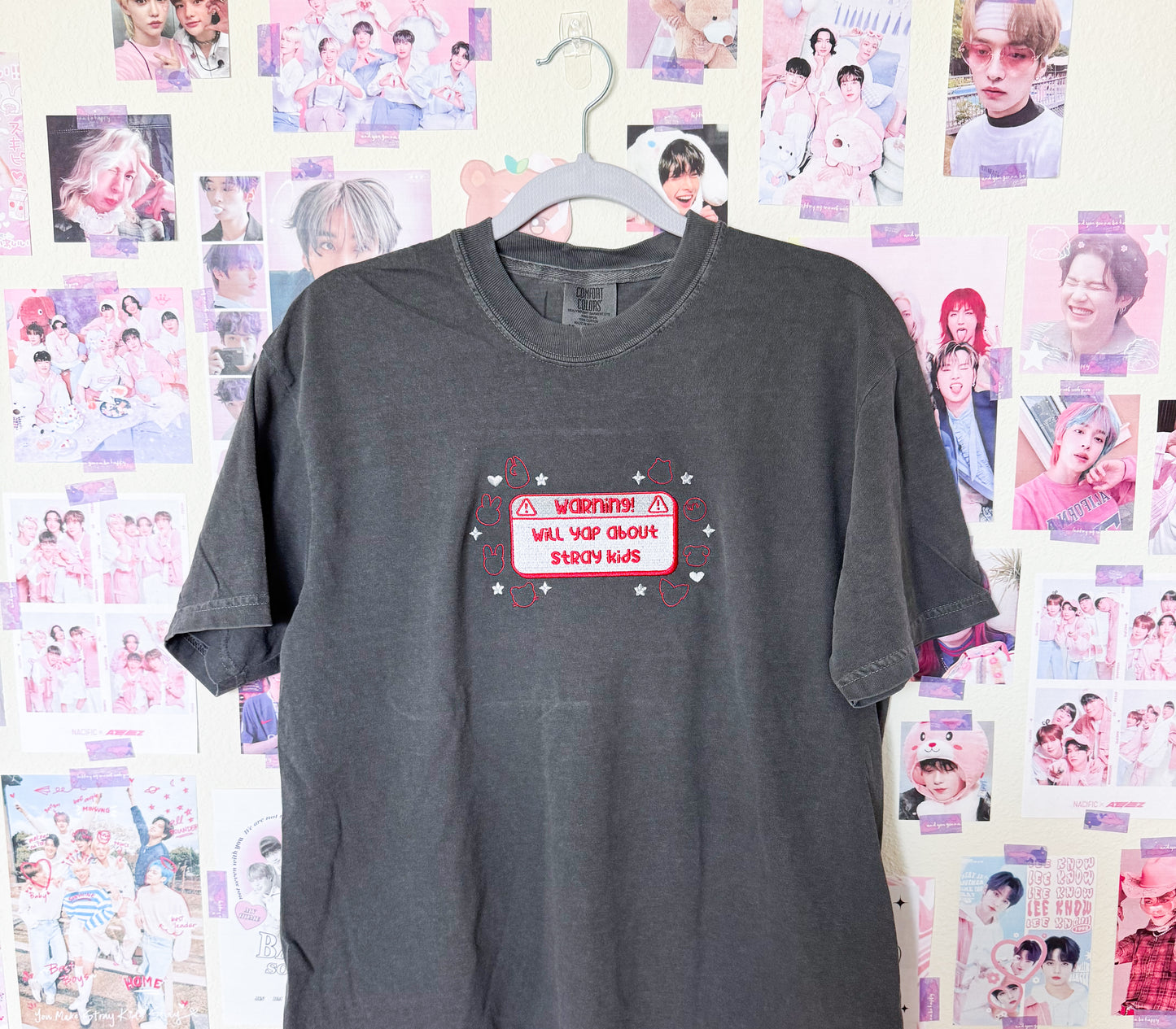 Warning: Will Yap About Skz Embroidered Crewneck Sweatshirt and Tshirt