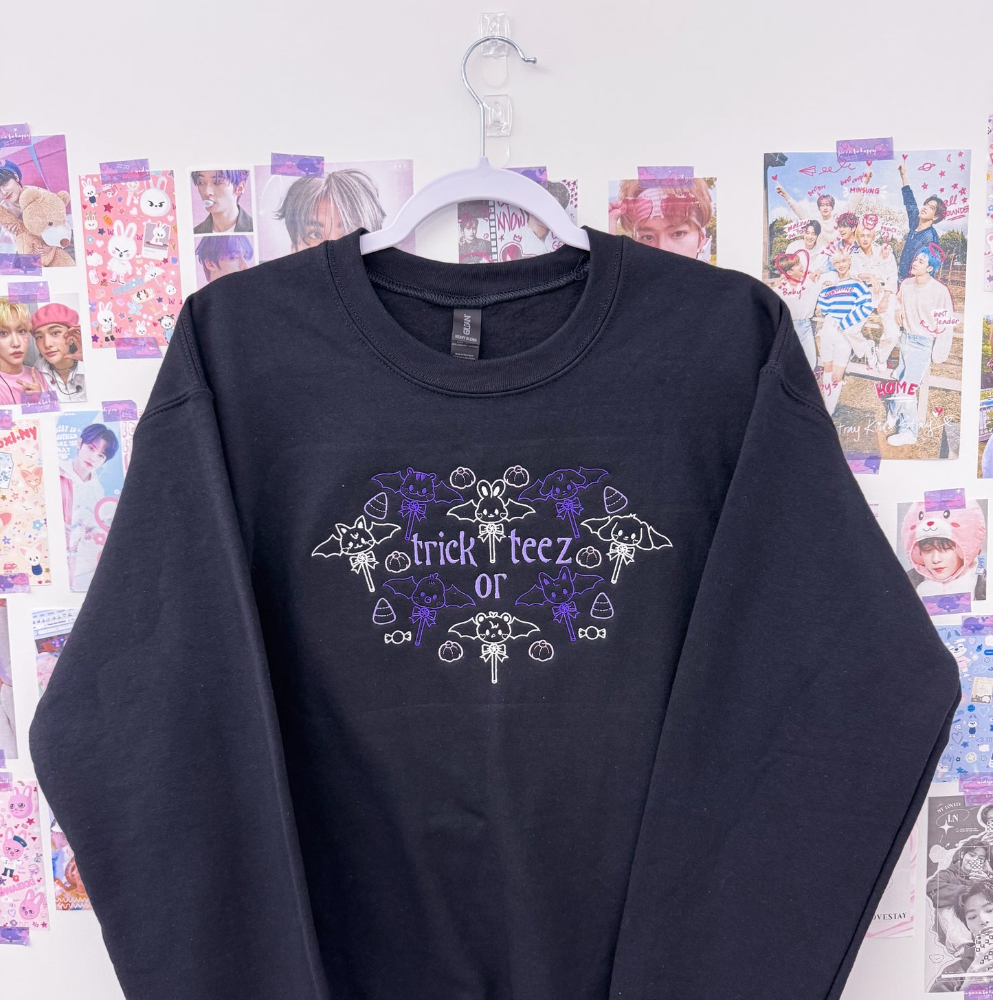 Trick Or Teez Embroidered Crewneck Sweatshirt and Tshirt