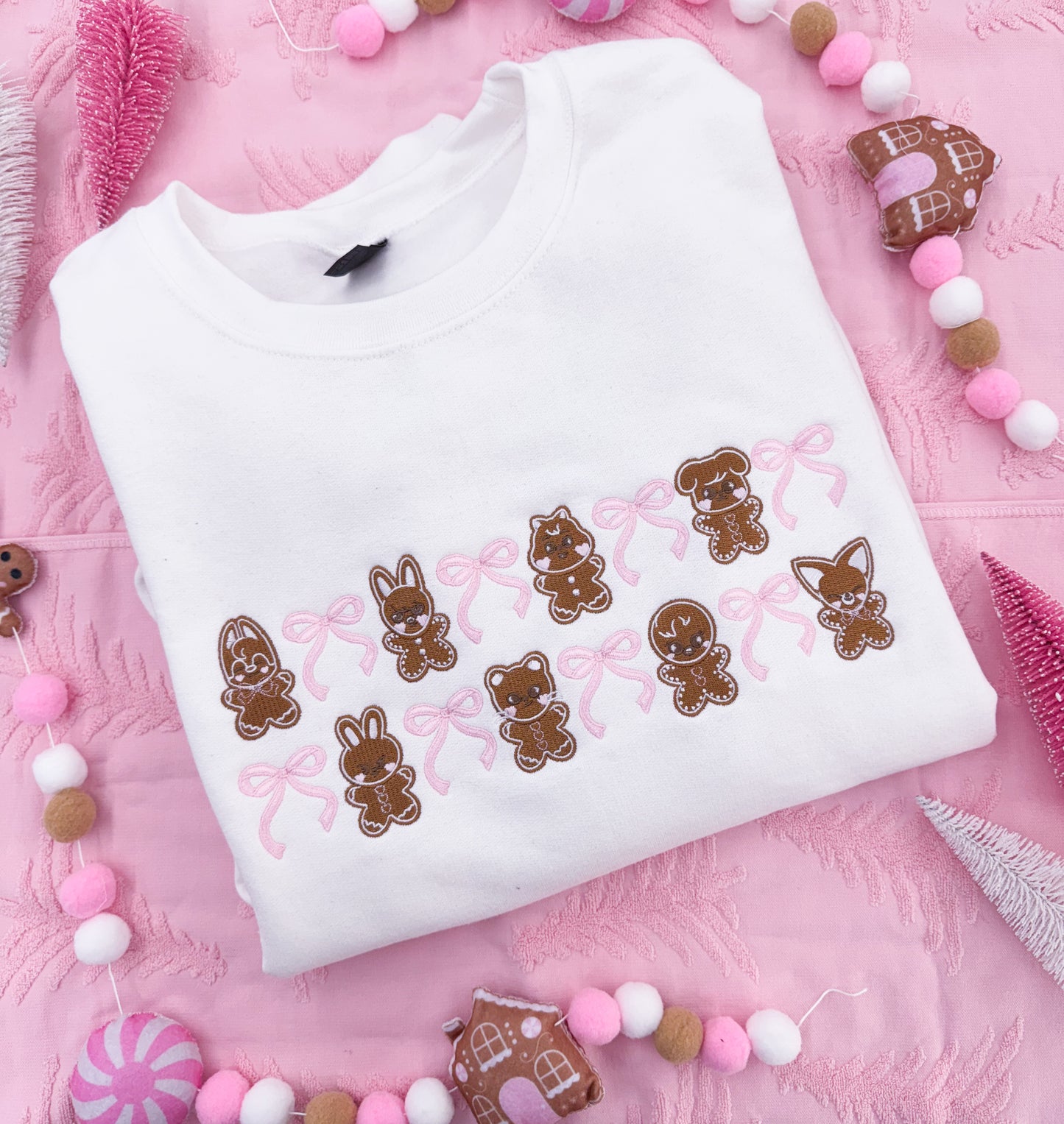 Bow Ginger-skz Embroidered Crewneck Sweatshirt