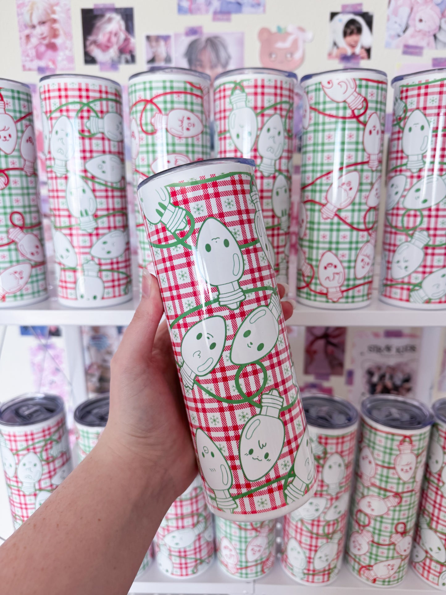 Teez-Mas Lights Metal Tumbler With Straw