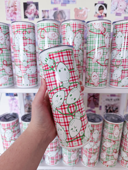 Teez-Mas Lights Metal Tumbler With Straw