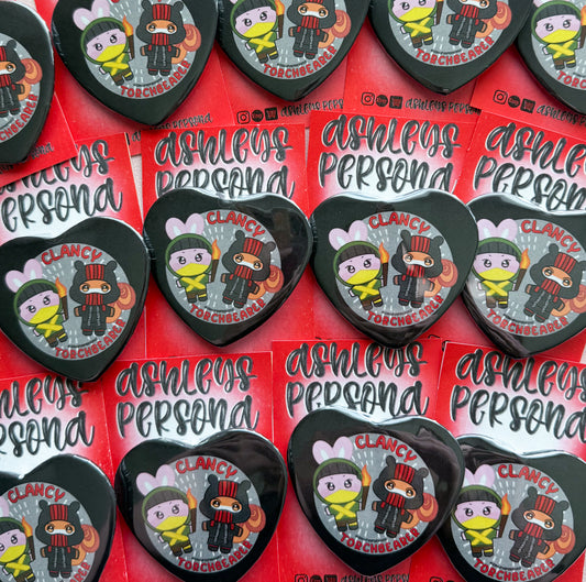 Matz x Clancy pinback button