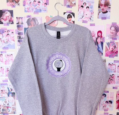 I Survived Ticketing Embroidered Crewneck Sweatshirt