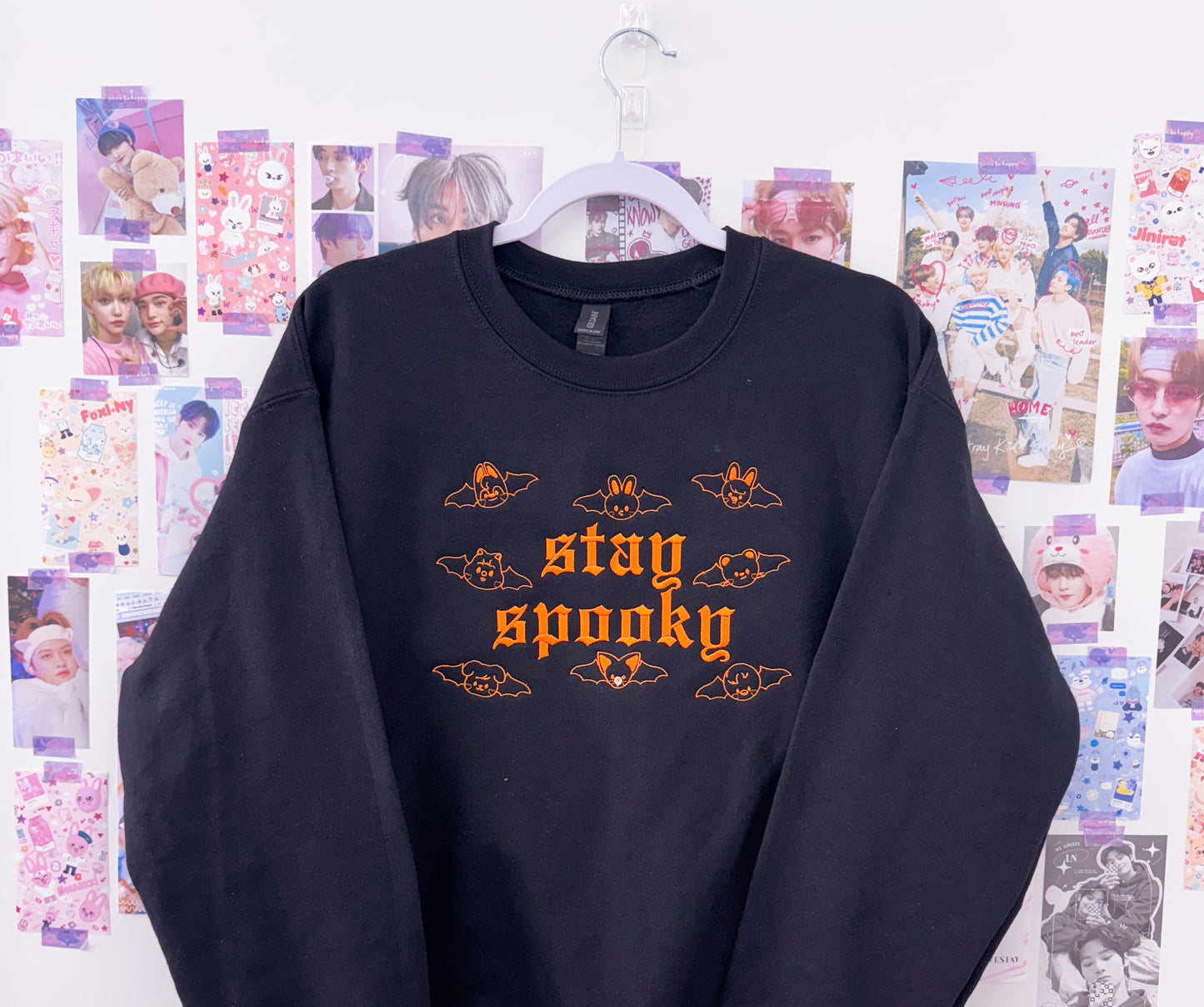 Stay Spooky Embroidered Crewneck Sweatshirt and Tshirt