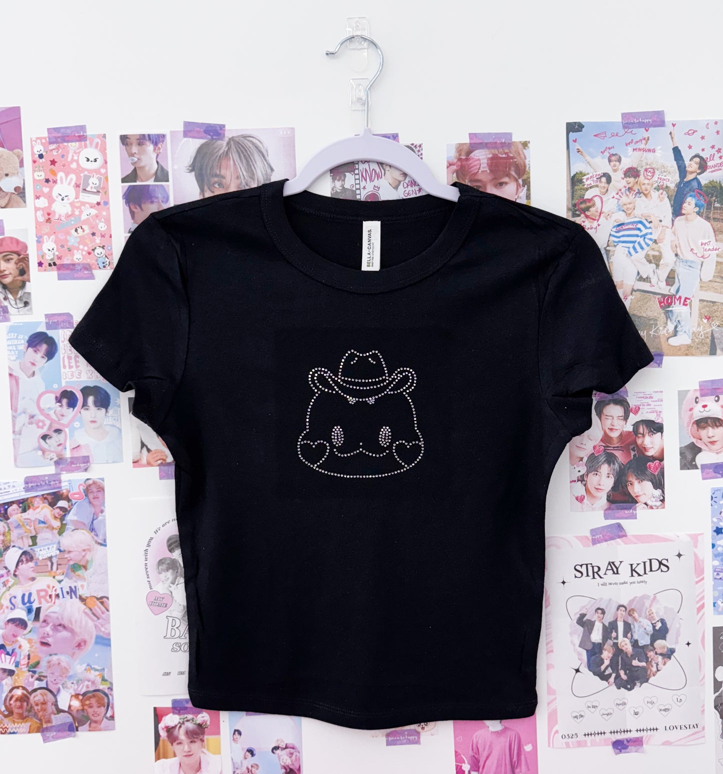Hongjoong Cowboy Rhinestone Cropped Baby Tee
