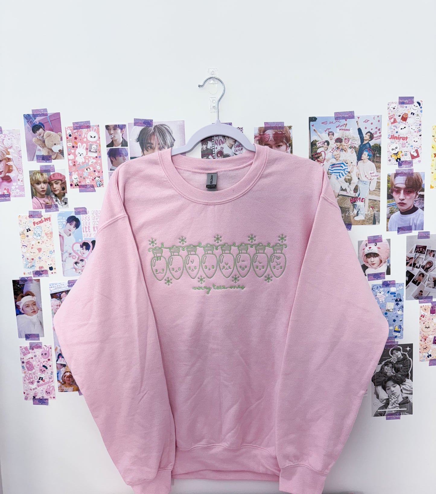 Teez-mas Lights Embroidered Crewneck Sweatshirt and Tshirt