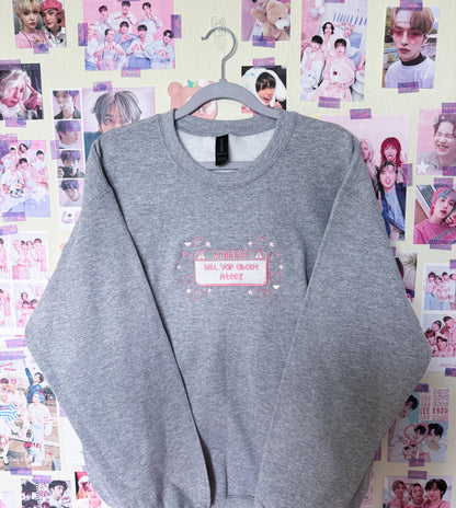 Warning: Will Yap About Ateez Embroidered Crewneck Sweatshirt and Tshirt