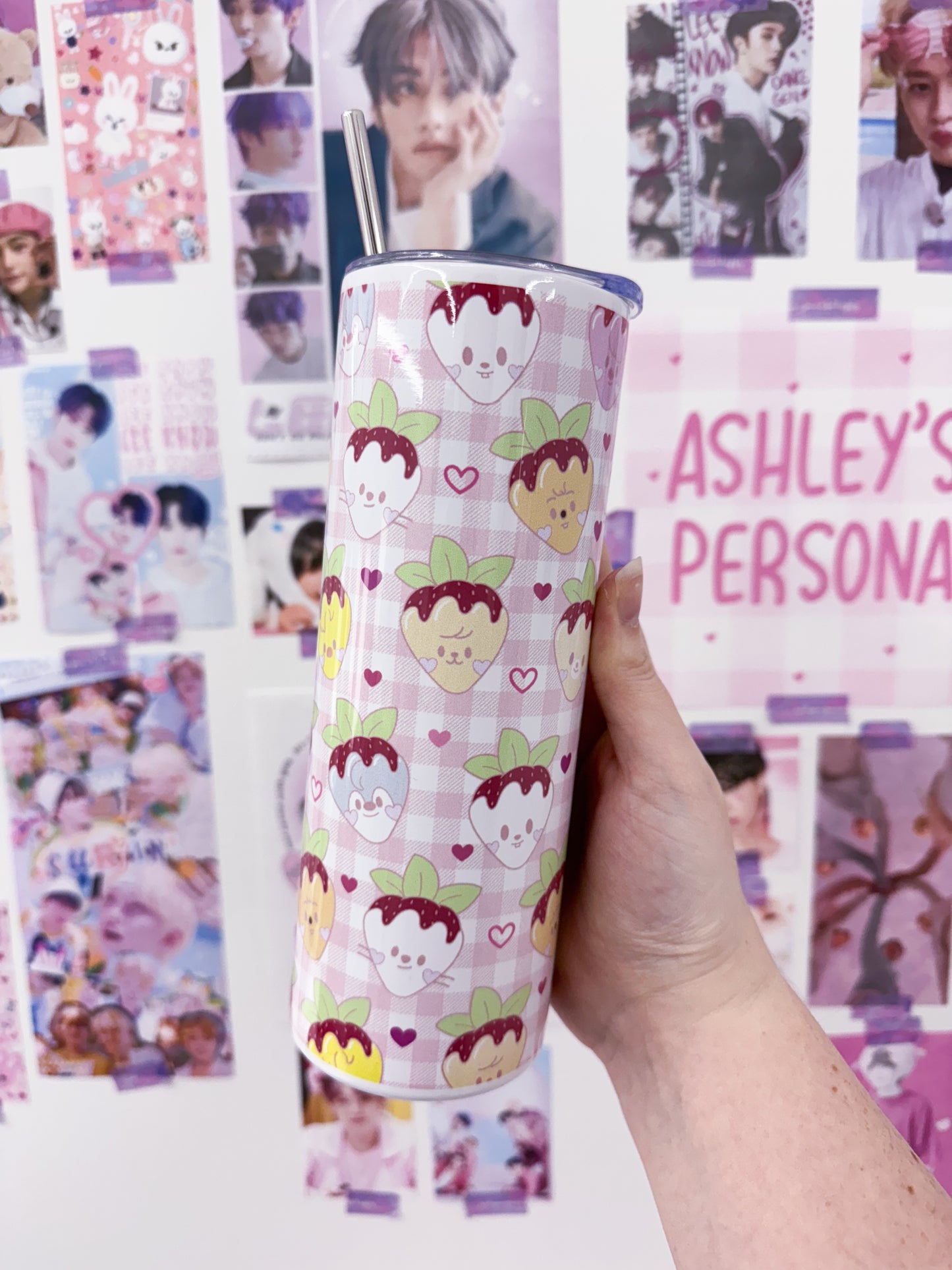 SkzBerry Metal Tumbler With Straw