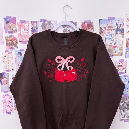 Candy Apple Jongho Embroidered Crewneck Sweatshirt