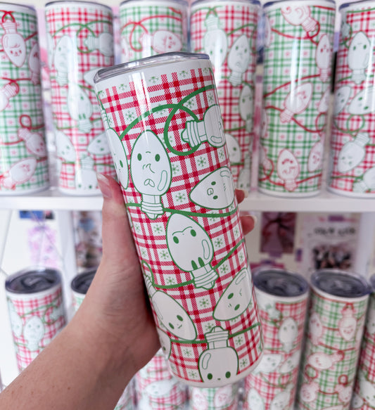 Teez-Mas Lights Metal Tumbler With Straw