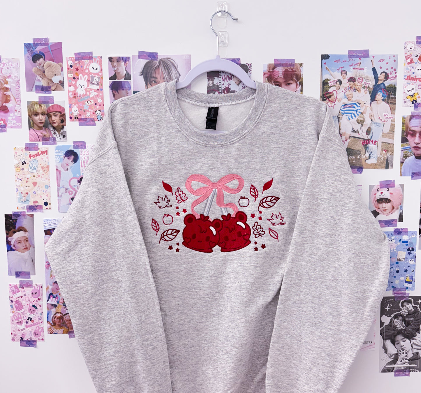 Candy Apple Jongho Embroidered Crewneck Sweatshirt