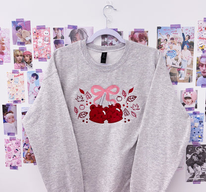 Candy Apple Jongho Embroidered Crewneck Sweatshirt