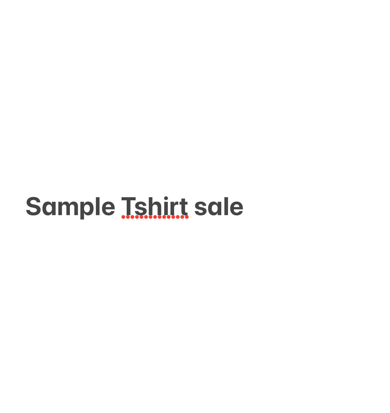 Sample T shirt sale