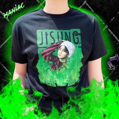 Green Fire Printed T-Shirts