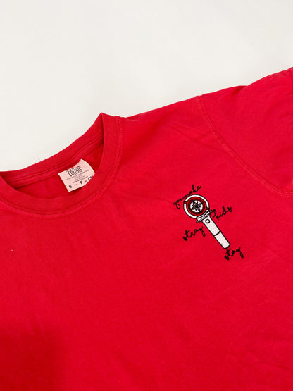 Stay Lightstick Embroidered Red T-shirt