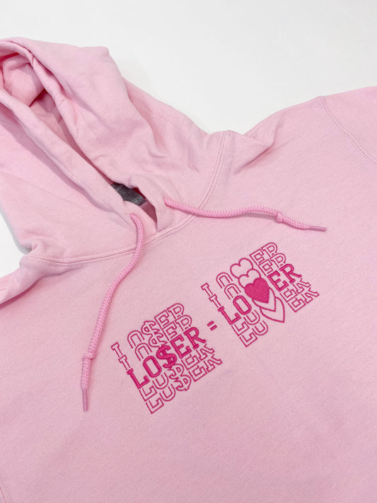 Loser Lover Pink Embroidered Hoodie