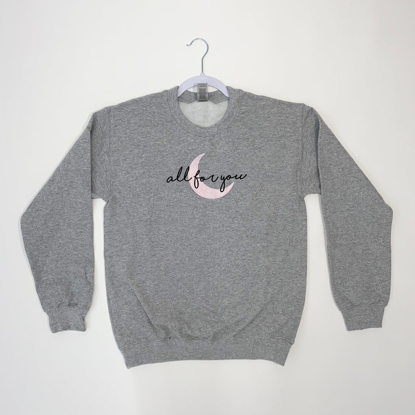 All For You Embroidered Crewneck Sweatshirt